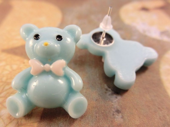 Preview: Teddy Bär Ohrstecker Bärchen rosa blau